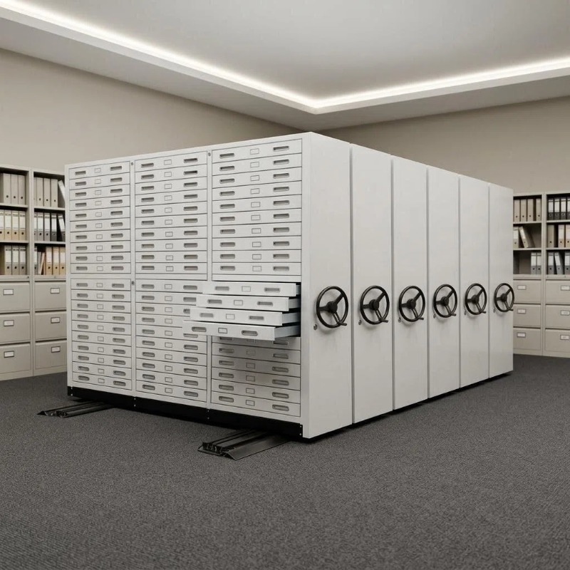 Mobile Basemap Steel Compact Mobile Shelves